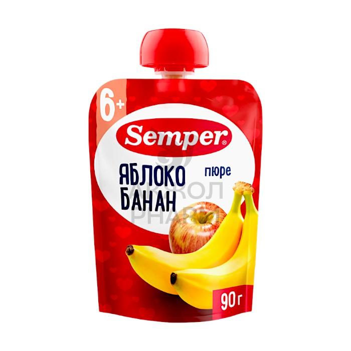 ПЮРЕ SEMPER ЯБЛОКО БАНАН 6+ 90Г - фото 1