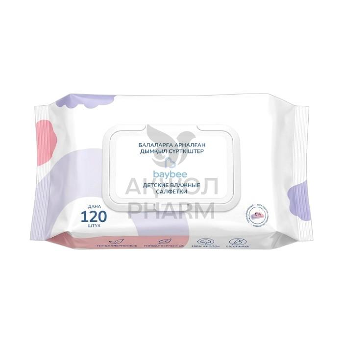 САЛФЕТКИ ВЛАЖНЫЕ ДЕТСКИЕ BAYBEE NEW 120ШТ - купить в интернет-аптеке Ақ Жол Pharm