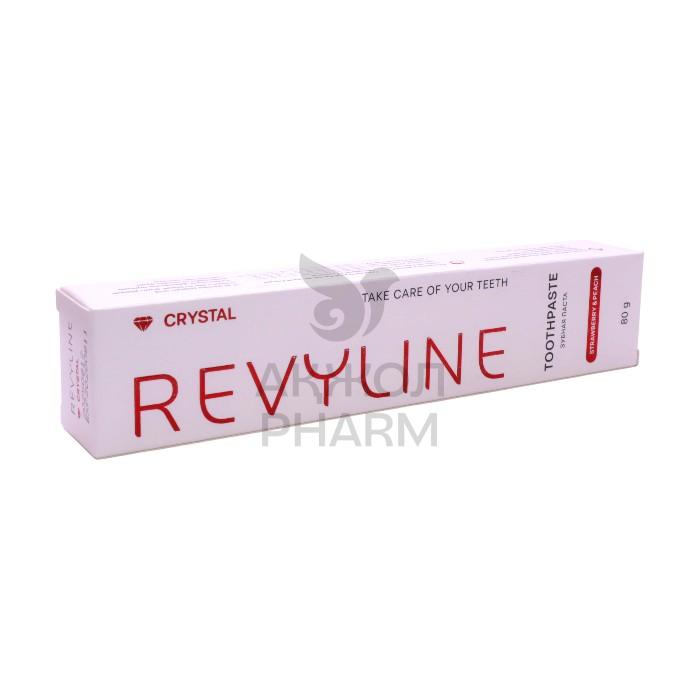 ЗУБНАЯ ПАСТА REVYLINE CRYSTAL КЛУБНИКА И ПЕРСИК БЕЗ ФТОРА 80Г - фото 1
