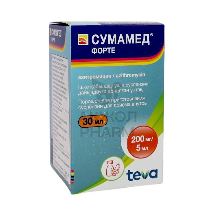 СУМАМЕД ФОРТЕ 200МГ/5МЛ 30МЛ СУСП/PLIVA - купить в интернет-аптеке Ақ Жол Pharm