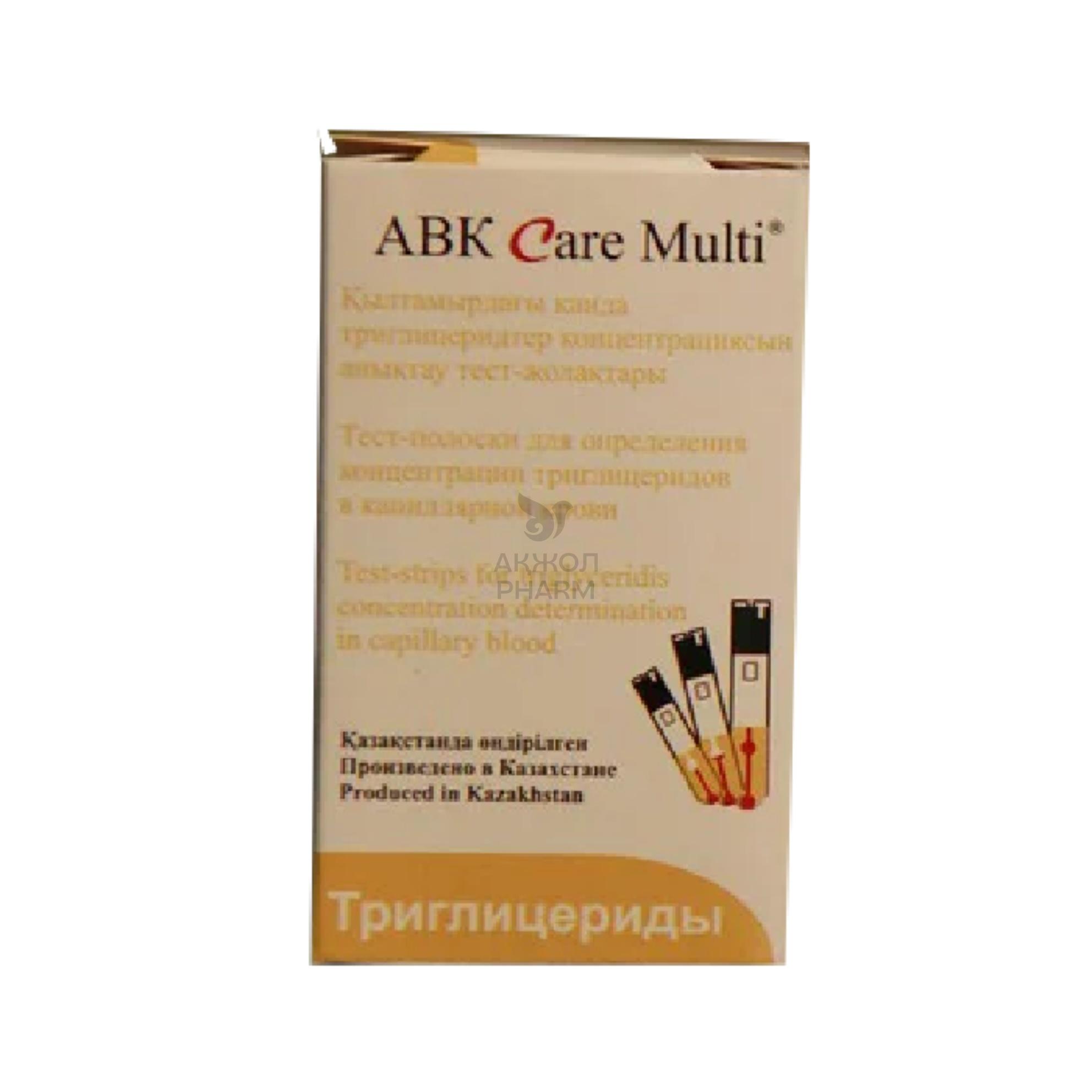ТЕСТ-ПОЛОСКИ Д/ОПРЕДЕЛЕНИЯ КОНЦ ТРИГЛИЦЕРИДОВ ABK CARE MULTI №25 - купить в интернет-аптеке Ақ Жол Pharm