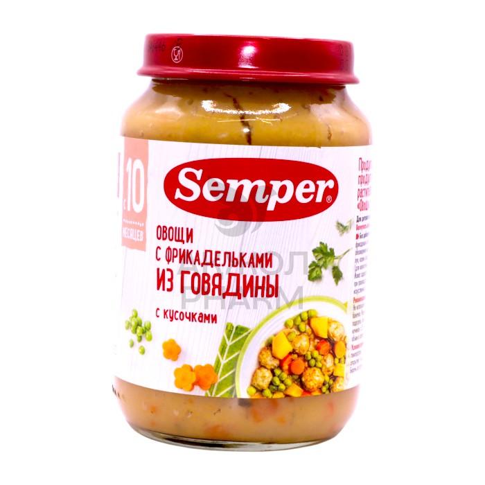 ПЮРЕ SEMPER ОВОЩИС ФРИКАДЕЛЬКАМИ ИЗ ГОВЯДИНЫ 190Г - фото 1