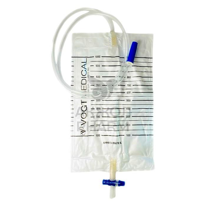 МОЧЕПРИЕМНИК ОДНОРАЗОВЫЙ СТЕРИЛЬНЫЙ СО ВСТРОЕННЫМ КРЕПЛЕНИЕМ 1000МЛ/VOGT MEDICAL - купить в интернет-аптеке Ақ Жол Pharm