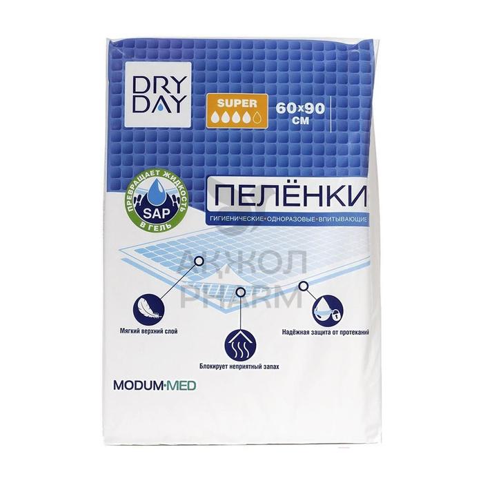 ПЕЛЕНКИ МОДУМ DRY DAY SUPER 60X90 5ШТ - купить в интернет-аптеке Ақ Жол Pharm