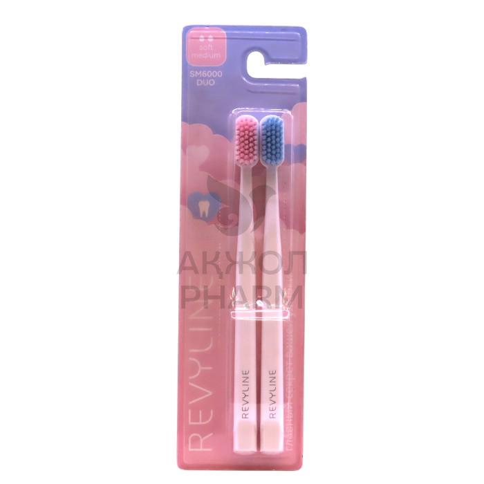 НАБОР ЗУБНЫХ ЩЕТОК REVYLINE SM6000 DUO WHITE PINK+WHITE BLUE - фото 1