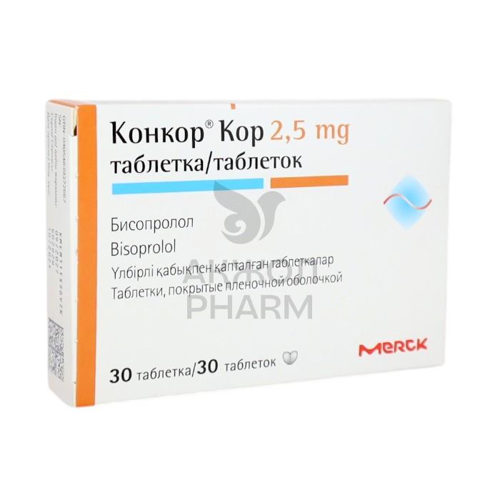КОНКОР КОР ТАБЛ 2,5МГ №30/МЕРК КГАА - купить в интернет-аптеке Ақ Жол Pharm