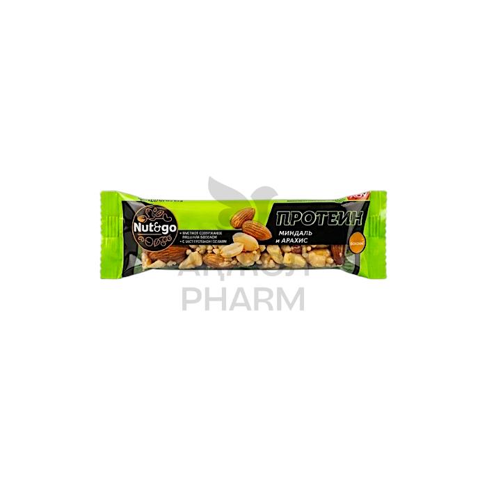 БАТОНЧИК PROTEIN NUT&GO СО ВКУСОМ МИНДАЛЬ,АРАХИСА И АРАХИСОВОЙ ПАСТЫ - купить в интернет-аптеке Ақ Жол Pharm