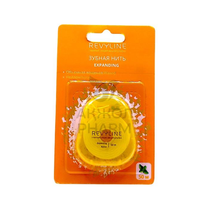 ЗУБНАЯ НИТЬ REVYLINE EXPANDING FLOSS 840D НЕЙЛОН МЯТНАЯ ВОЩЕННАЯ 50М - фото 1