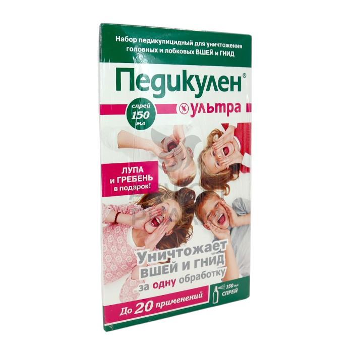 ПЕДИКУЛЕН УЛЬТРА НАБОР СПРЕЙ 150МЛ ГРЕБ И ЛУПА/ВИТАКАПИТАЛ - купить в интернет-аптеке Ақ Жол Pharm