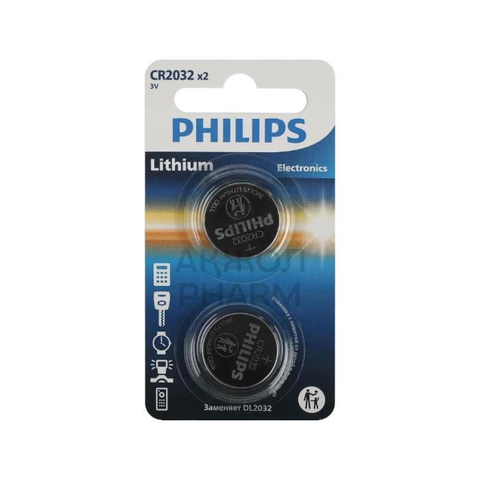 БАТАРЕЙКИ PHILIPS CR2032P2/51 ЛИТИЕВЫЕ 2ШТ - купить в интернет-аптеке Ақ Жол Pharm