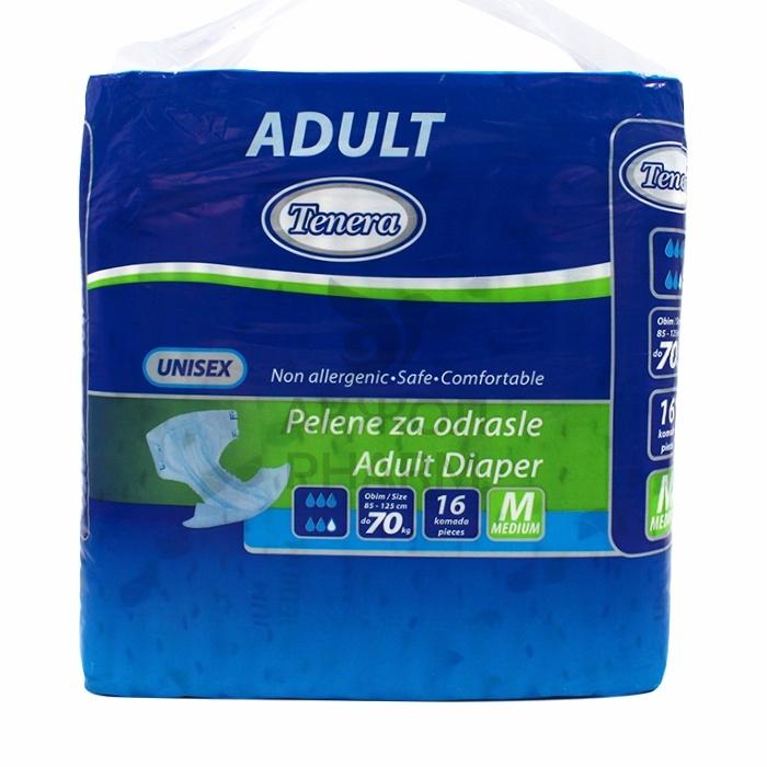 ПОДГУЗНИКИ Д/ВЗРОСЛЫХ TENERA ADULT DIAPERS MEDIUM M 16ШТ - фото 1