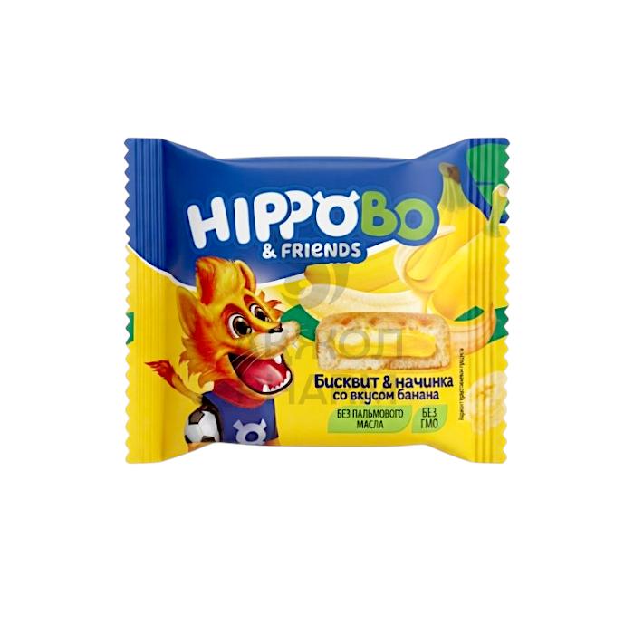 ПИРОЖНОЕ HIPPO BONDI БИСКВИТНОЕ С ЖЕЛЕЙНОЙ НАЧИНКОЙ СО ВКУСОМ БАНАНА 32ГР - купить в интернет-аптеке Ақ Жол Pharm