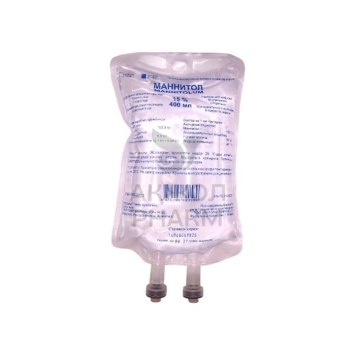МАННИТОЛ Р-Р ДЛЯ ИНФУЗ 15% 400МЛ/НУР-МАЙ ФАРМАЦИЯ - купить в интернет-аптеке Ақ Жол Pharm