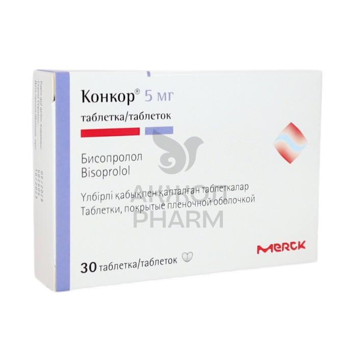 КОНКОР ТАБЛ 5МГ №30/ТАКЕДА ФАРМА А/С - купить в интернет-аптеке Ақ Жол Pharm