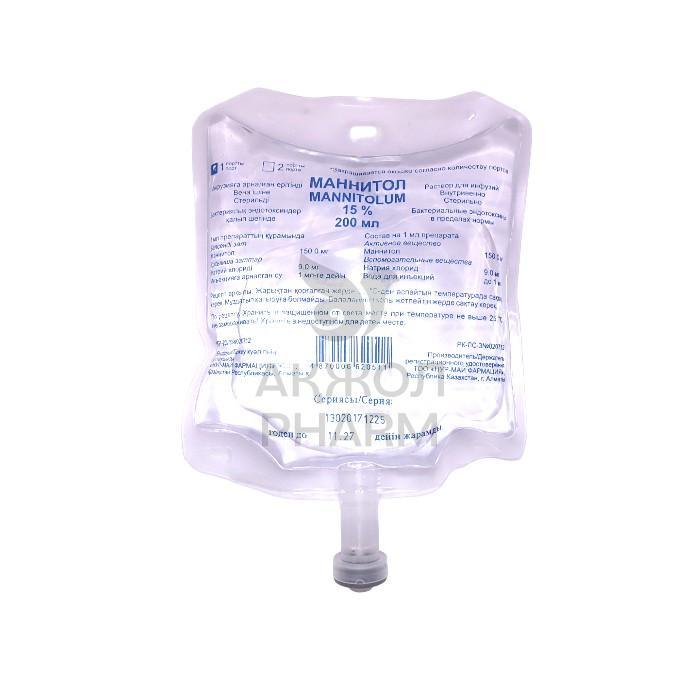 МАННИТОЛ Р-Р ДЛЯ ИНФУЗ 15% 200МЛ/НУР-МАЙ ФАРМАЦИЯ - купить в интернет-аптеке Ақ Жол Pharm