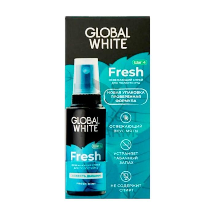 СПРЕЙ Д/ПОЛОСТИ РТА GLOBAL WHITE FRESH ОСВЕЖАЮЩИЙ 15МЛ - купить в интернет-аптеке Ақ Жол Pharm