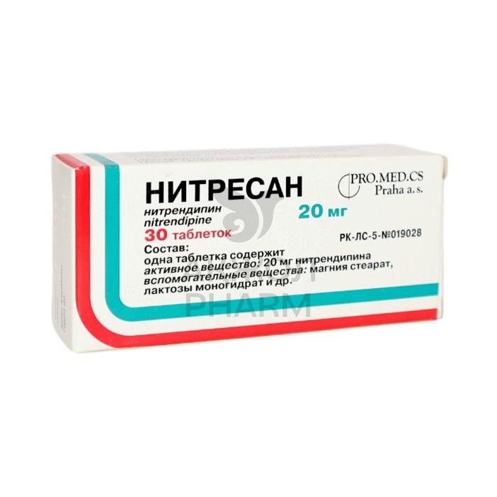 НИТРЕСАН ТАБЛ 20МГ №30/ПРО.МЕД.ЦС ПРАГА - купить в интернет-аптеке Ақ Жол Pharm