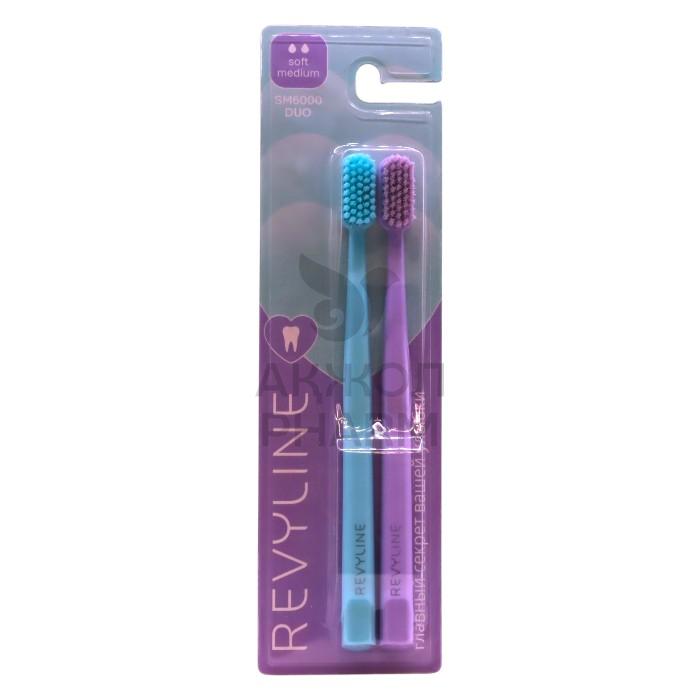 НАБОР ЗУБНЫХ ЩЕТОК REVYLINE SM6000 DUO MINT+VIOLET - фото 1