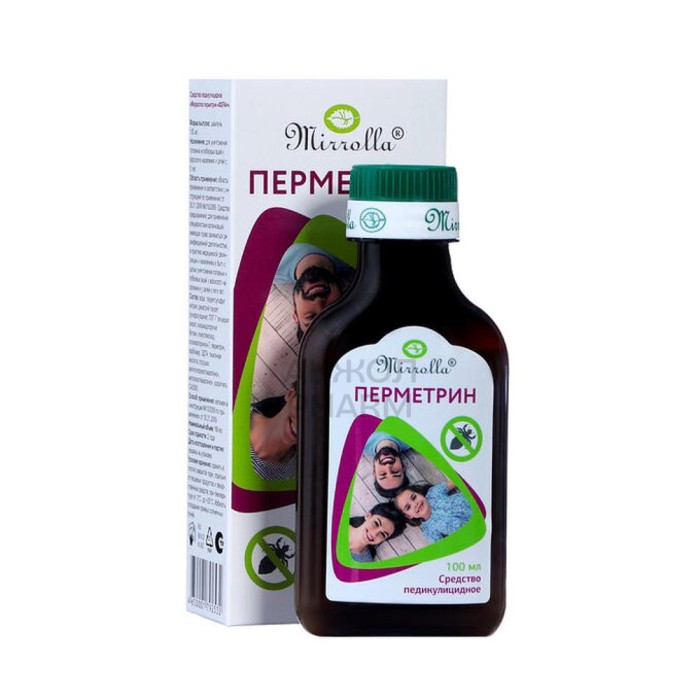 ПЕРМЕТРИН 1,5%100МЛ СРЕДСТВО ПЕДИКУЛИЦИДНОЕ /MIRROLLA - купить в интернет-аптеке Ақ Жол Pharm