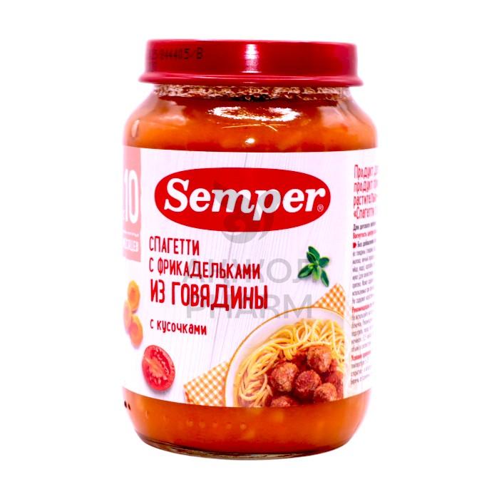 ПЮРЕ SEMPER СПАГЕТТИ С ФРИКАДЕЛЬКАМИ ИЗ ГОВЯДИНЫ 190Г - фото 1