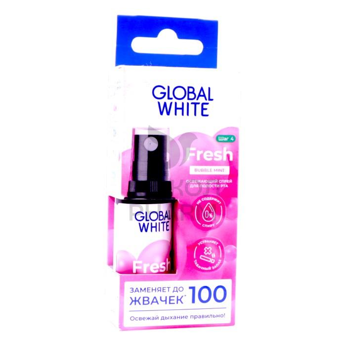 СПРЕЙ Д/ПОЛОСТИ РТА GLOBAL WHITE BUBBLE MINT ОСВЕЖАЮЩИЙ 15МЛ - фото 1