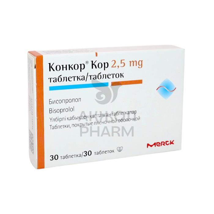 КОНКОР КОР ТАБЛ 2,5МГ №30/МЕРК КГАА - купить в интернет-аптеке Ақ Жол Pharm
