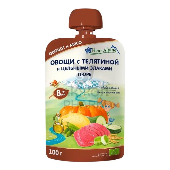 ПЮРЕ ПАУЧ ОРГ.ФЛЕР АЛЬПИН ОВОЩИ С ТЕЛЯТИНОЙ И ЦЕЛЬНЫМИ ЗЛАКАМИ - купить в интернет-аптеке Ақ Жол Pharm
