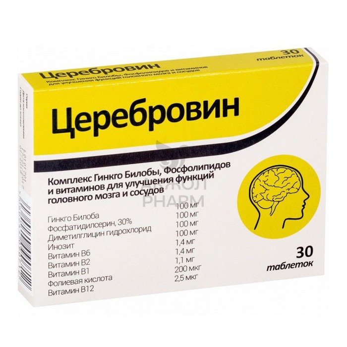 ЦЕРЕБРОВИН ТАБЛ №30/НОВАТОР ФАРМА - купить в интернет-аптеке Ақ Жол Pharm