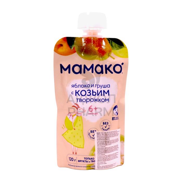 ПЮРЕ МАМАКО ЯБЛОКО ГРУША С КОЗЬИМ ТВОРОЖКОМ 6+ 120Г - фото 1