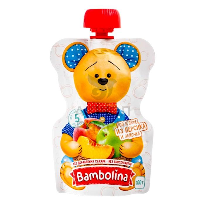 ПЮРЕ BAMBOLINA ДЛЯ ДЕТСКОГО ПИТАНИЯ ИЗ ЯБЛОК И ПЕРСИКА С 5 МЕС 100ГР - фото 1