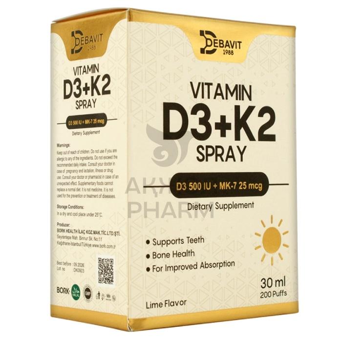 ВИТАМИН Д3+К2 СПРЕЙ 30МЛ/DEBAVIT - купить в интернет-аптеке Ақ Жол Pharm
